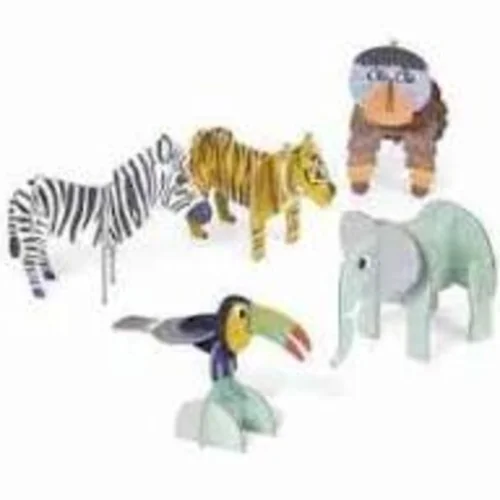 Puzzle 3D Animales del Zoológico (5 Figuras) +4 Años imagen 2