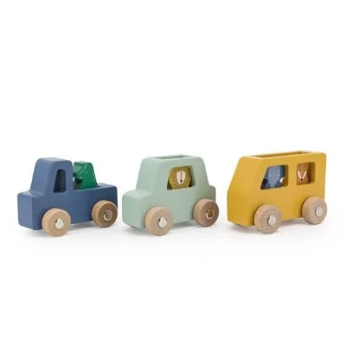 Autos de madera con animales  imagen 3
