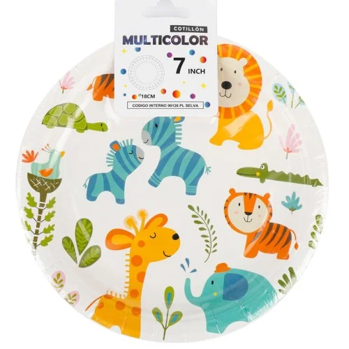 Platos de cumpeaños Diseño Animales de la Selva  imagen 2